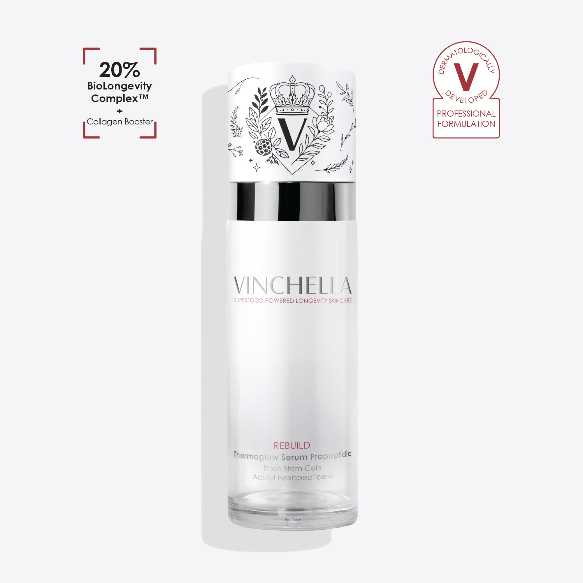 Vinchella ThermoGlow Serum ProPeptidic with Argireline and Alpine Rose Stem Cells for lifting and smoothing