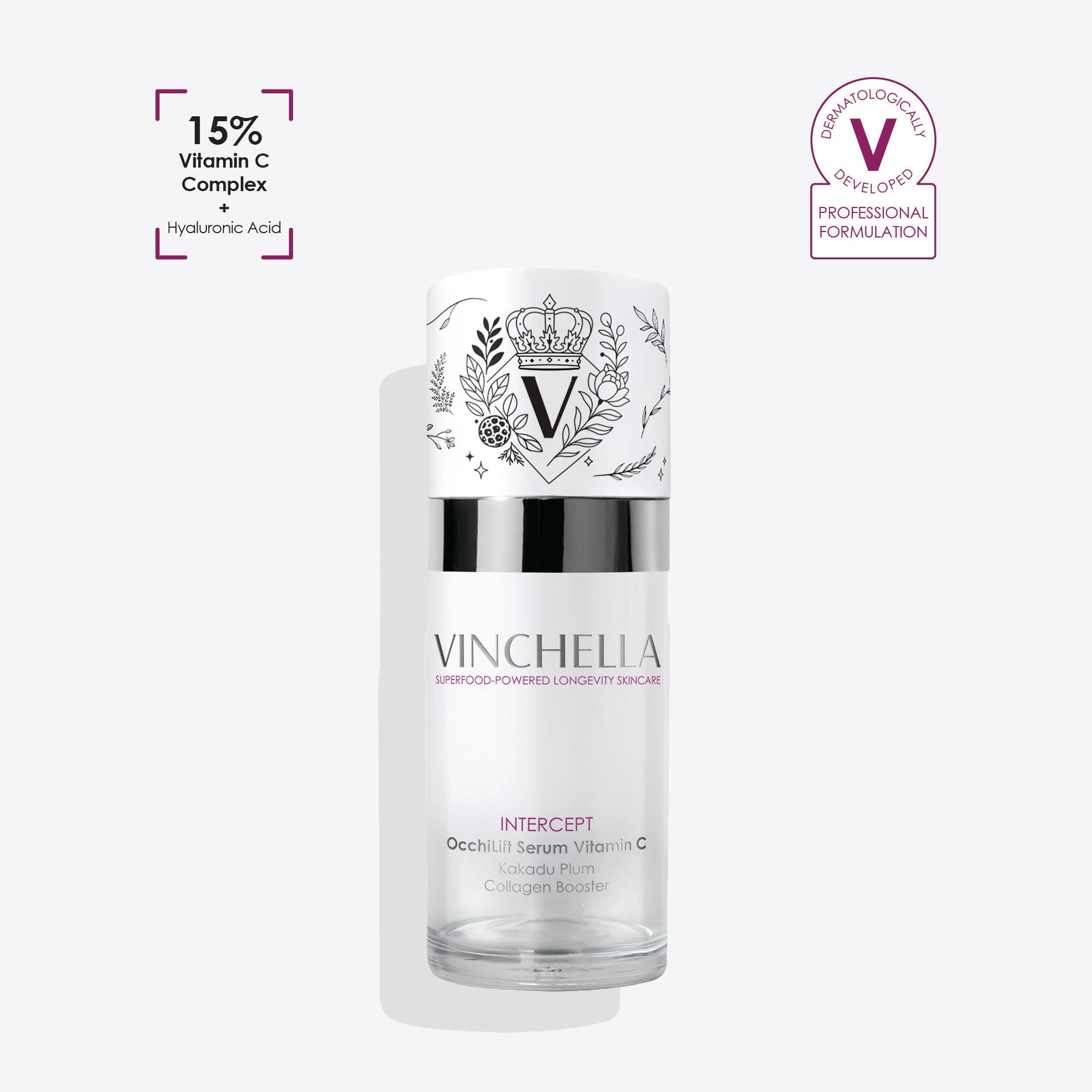 Vinchella OcchiLift Serum Vitamin C brightening eye and neck cream with Kakadu Plum and encapsulated Vitamin C