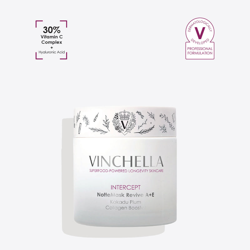 Vinchella NotteMask Revive A+C+E color-changing overnight mask with Kakadu Plum and Vitamin A, C, and E