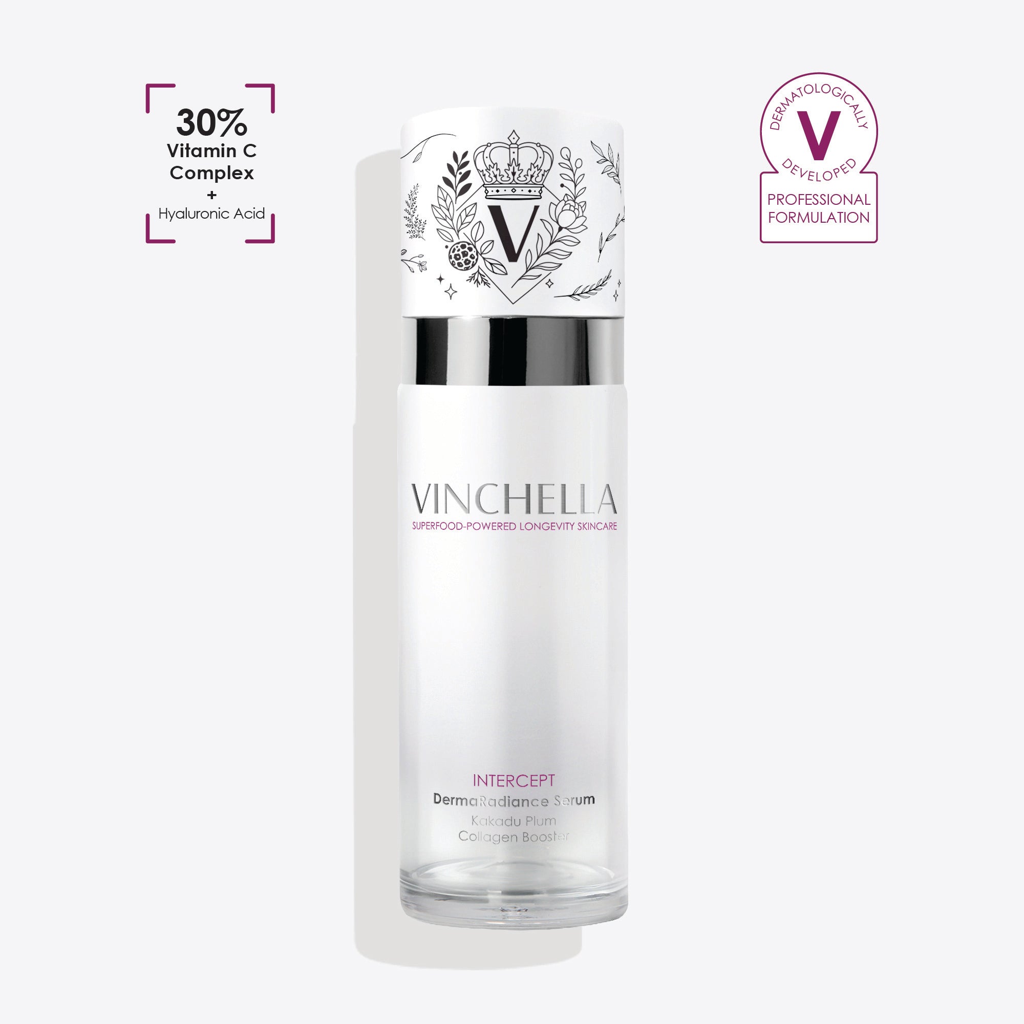 Vinchella DermaRadiance Vitamin C Serum with Kakadu Plum, Hyaluronic Acid, and Niacinamide