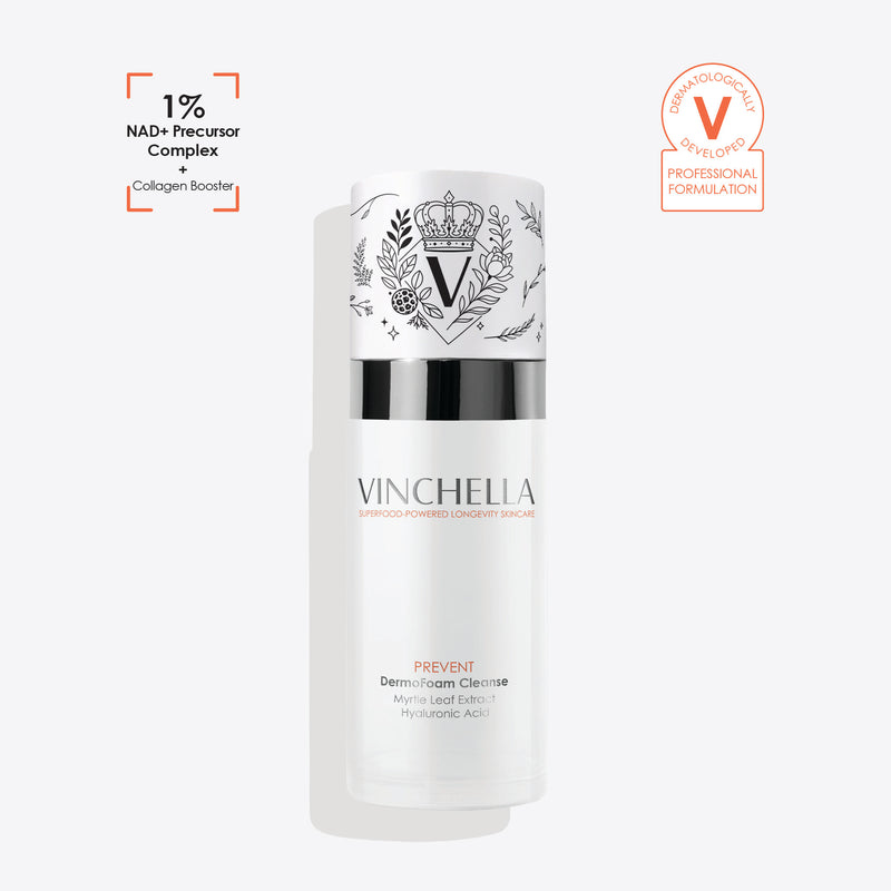 Vinchella DermoFoam Cleanse creamy foaming cleanser with Myrtle Leaf and Hyaluronic Acid