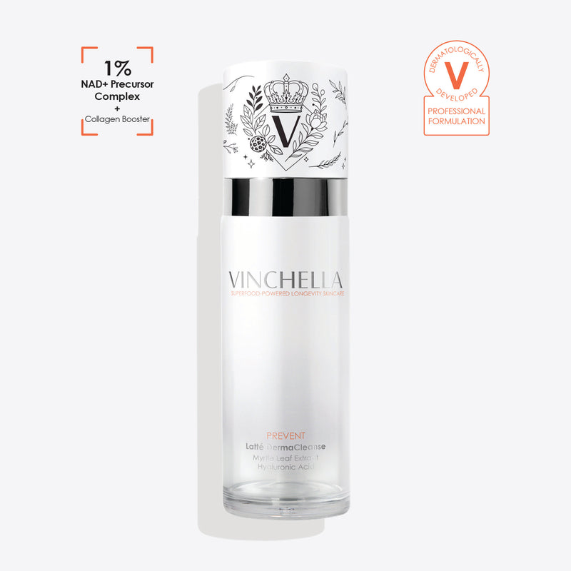 Vinchella Latté DermaCleanse Facial Milk Cleanser with Myrtle Leaf extract and gentle AHAs